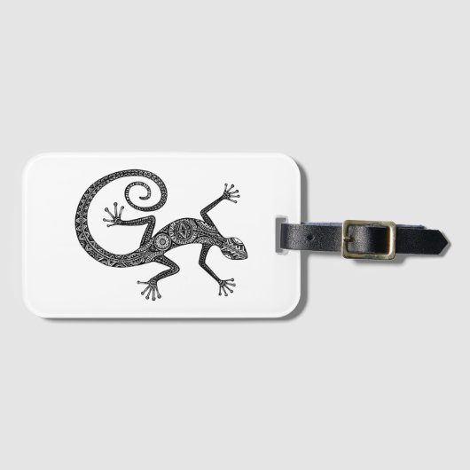 トカゲまたはサンショウウオの落書き ラゲッジタグ (正面横)