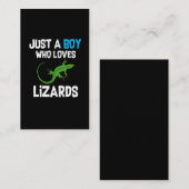 トカゲを愛する少年爬虫動物のペットファン 名刺 (正面/裏面)