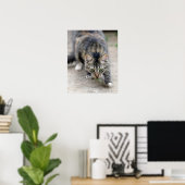 トカゲを捕らえた猫 ポスター (ホームオフィス)