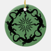 トカゲオーナメント飾りカッコいい付け爬虫類ギフト セラミックオーナメント (裏面)