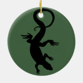 トカゲオーナメント飾りカッコいい付け爬虫類ギフト セラミックオーナメント (裏面)