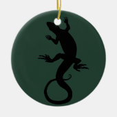 トカゲオーナメント飾りカッコいい付け爬虫類ギフト セラミックオーナメント (正面)
