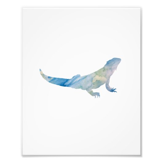 トカゲカラフルの水彩色 フォトプリント            (正面)