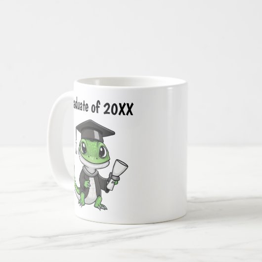 トカゲパーソナライズされたコ卒業 コーヒーマグカップ (正面左)