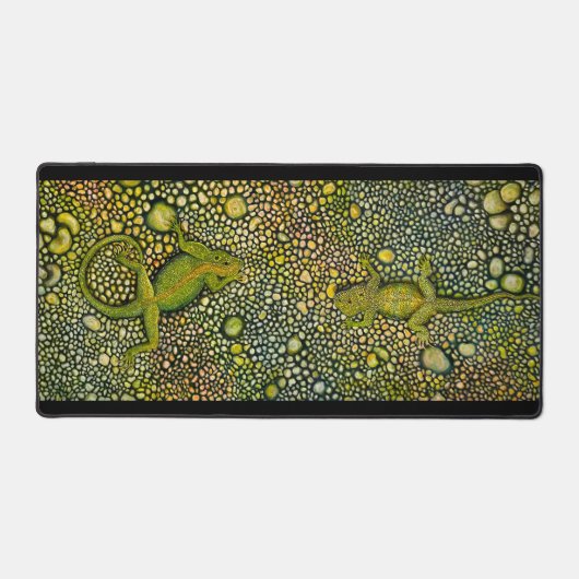 トカゲ二匹が挨拶する デスクマット (正面)