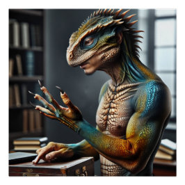 トカゲ人ファンタジー陰謀ポスターアート ポスター