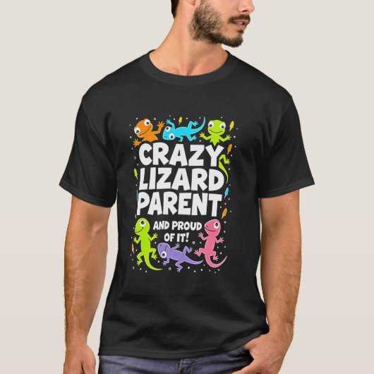 トカゲ好きな親のためのおもしろカワイイ爬虫類グッズ Tシャツ (正面)