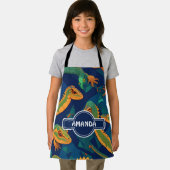 トカゲ幾何パタカラフルーン エプロン (インサイチュ)