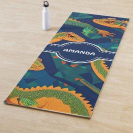 トカゲ幾何パタカラフルーン ヨガマット