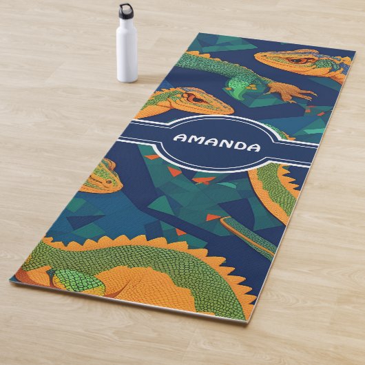 トカゲ幾何パタカラフルーン ヨガマット (インサイチュ)