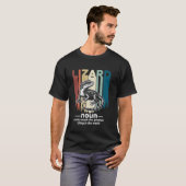 トカゲ捕獲者 楽しい レトロ ヤモリ トカゲ狩人 デザイン Tシャツ (正面フル)