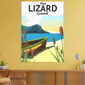 トカゲ海辺の旅行ポスター キャンバスプリント (インサイチュ (リビング))