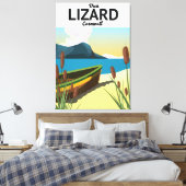 トカゲ海辺の旅行ポスター キャンバスプリント (インサイチュ (寝室))