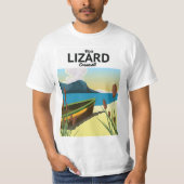 トカゲ海辺の旅行ポスター Tシャツ (正面)