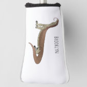 トカゲ漫画イラストレーション ゴルフヘッドカバー (回転90)