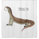 トカゲ漫画イラストレーション シャワーカーテン (正面)