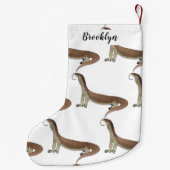 トカゲ漫画イラストレーション スモールクリスマスストッキング (裏面)