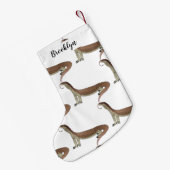 トカゲ漫画イラストレーション スモールクリスマスストッキング (裏面 (吊り時))