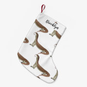 トカゲ漫画イラストレーション スモールクリスマスストッキング (正面 (吊り時))