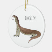 トカゲ漫画イラストレーション セラミックオーナメント (左)
