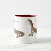 トカゲ漫画イラストレーション ツートーンマグカップ (中央)
