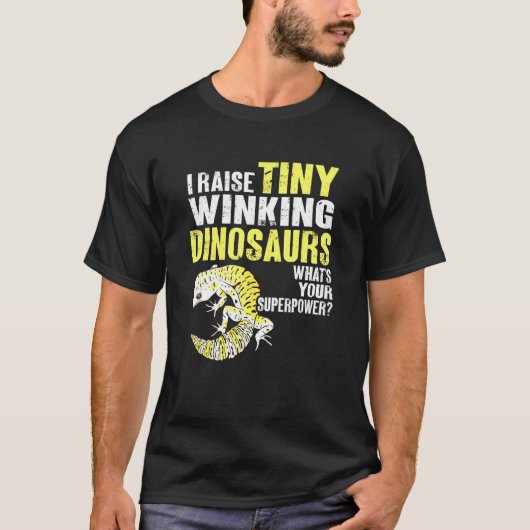 トカゲ爬虫類植物学者ヒョウ・ゲコ Tシャツ (正面)