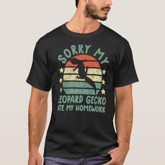 トカゲ科ヒョウ用ゲッコ Tシャツ (正面)