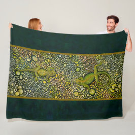 トカゲ顔ト顔ラグ フリースブランケット