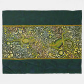 トカゲ顔ト顔ラグ フリースブランケット (正面(横))