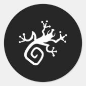 トカゲ飛んでいるのステッカー ラウンドシール (正面)