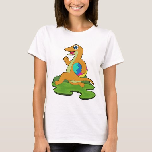 トカゲ イースター イースターエッグ Tシャツ (正面)
