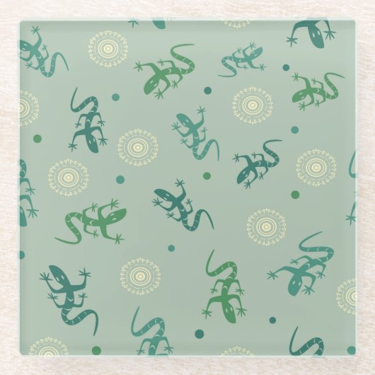 トカゲ ガラスコースター (正面)