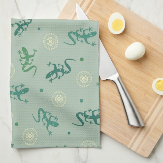 トカゲ キッチンタオル (四つ折り)