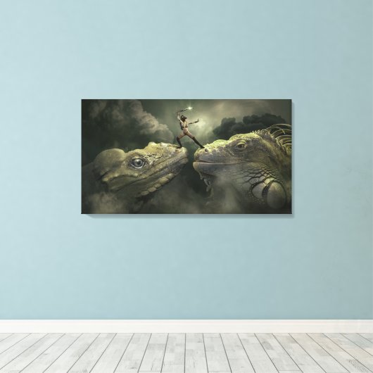 トカゲ キャンバスプリント (インサイチュ (ウッドフロア))