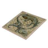 トカゲ、タイルのためのデザイン(w/c紙で) タイル (側面)