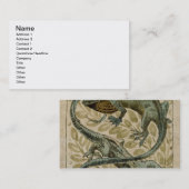 トカゲ、タイルのためのデザイン(w/c紙で) 名刺 (正面/裏面)