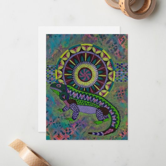 トカゲ ノートカード (正面/裏面インサイチュ)