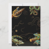 トカゲ ヘビ カメ 爬虫類 黒い 誕生日パーティー 招待状 (裏面)