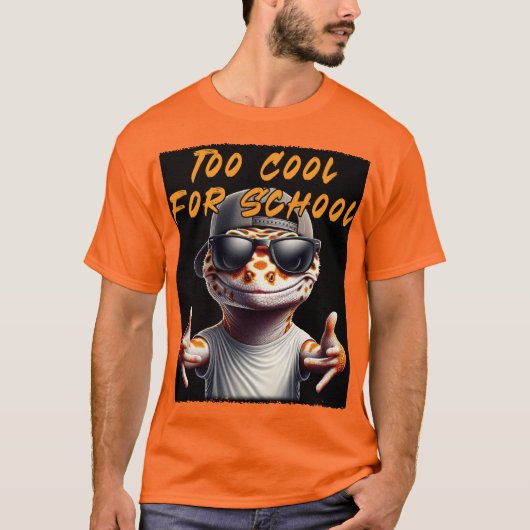 トカゲ - 学校が嫌いなほどクール Tシャツ (正面)