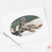 トカゲ 楕円形シール (封筒)