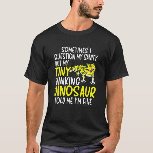 トカゲ 爬虫類 爬虫類学者 ヒョウモントカゲモドキ Tシャツ (正面)