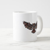 トカラフルライバ飛んでいるルフクロウ ジャンボコーヒーマグカップ (正面右)