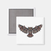 トカラフルライバ飛んでいるルフクロウ マグネット (正面/裏面)