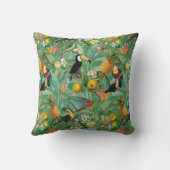 トカンの鳥と花Throの熱帯のジャングル クッション (裏面)
