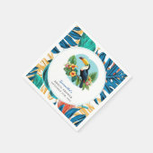 トカン トロピカル レインフォレスト サマー ブライダル シャワー スタンダードカクテルナプキン (角)