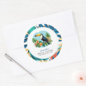 トカン トロピカル レインフォレスト サマー ブライダル シャワー ラウンドシール (封筒)