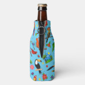 トカン フラミンゴ アララ シームレス 鳥 パターン ボトルクーラー (ボトル裏面)