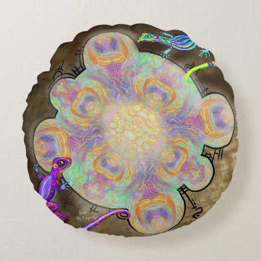 トカ風変わりゲ ラウンドクッション (正面)