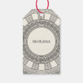 トガをテーマにしたパーティーとギリシャ鍵パターン ギフトタグ (裏面)