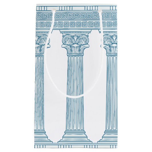 トガパーティー(ギリシャの蛇行パターンと列) スモールペーパーバッグ (正面)